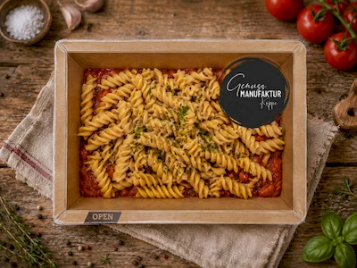 Bild Vollkorn-Fusilli auf mediterranem Gem&uuml;se