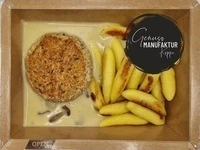 Bild veganes Hacksteak mit Waldpilzsoße & Schupfnudeln