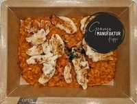 Bild Hähnchenbrust auf Tomatenrisotto