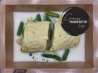 Bild Maultaschen auf Spargelragout