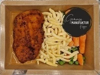 Bild Hähnchen Cordon Bleu mit Spätzle, Rahmsoße & Erbsen-Karottengemüse 450g