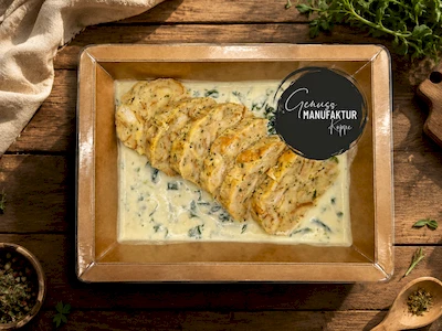 Bild Serviettenkn&ouml;del mit Spinat-Frischk&auml;seso&szlig;e