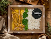 Bild H&auml;hnchengeschnetzeltes mit Mango-Kokos-Curryso&szlig;e, Brokkoli & Reis