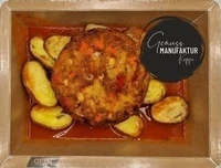 Bild vegane Gemüseküchle mit Rosmarinkartoffeln & Tomatensoße 450g