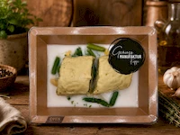 Bild Maultaschen auf Spargelragout