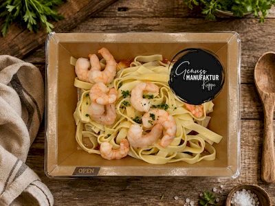 Bild Shrimps auf Ratatouille & Tagliatelle
