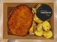 Bild Paniertes Schnitzel mit Bratenso&szlig;e & Rosmarinkartoffeln