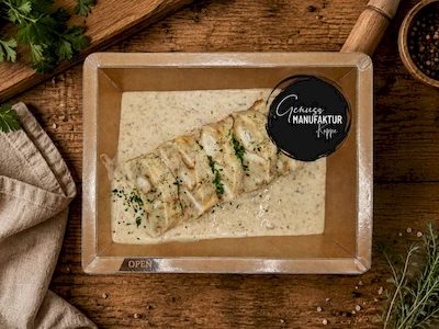 Bild Serviettenkn&ouml;del mit Pfifferlingsso&szlig;e