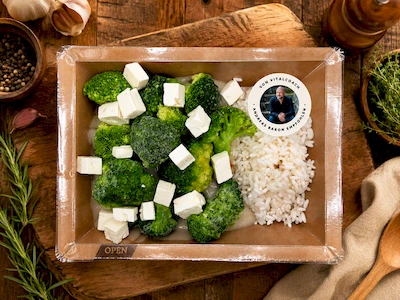 Bild pikante Pilz-Brokkoli-Pfanne mit Hirtenk&auml;se & Reis AB VEGI