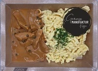 Bild Schweinegeschnetzeltes mit Pfefferrahmso&szlig;e & Sp&auml;tzle