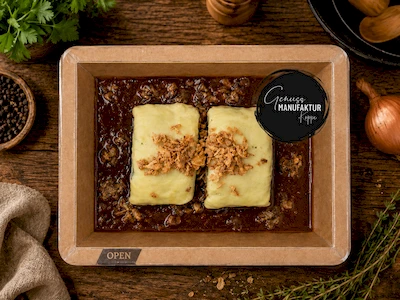 Bild Maultaschen mit Bratenso&szlig;e & R&ouml;stzwiebeln
