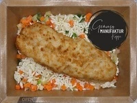 Bild Panierter Seelachs mit Dillso&szlig;e & Gem&uuml;sereis